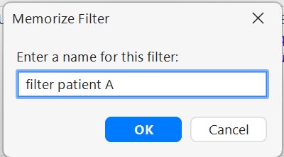 Memorize Filter dialog - save the active filter under a name for reuse